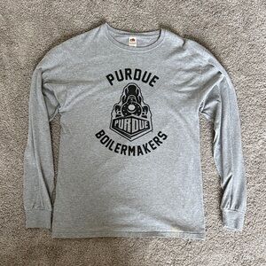 Fruit of the Loom Gray Purdue Long Sleeve Tee